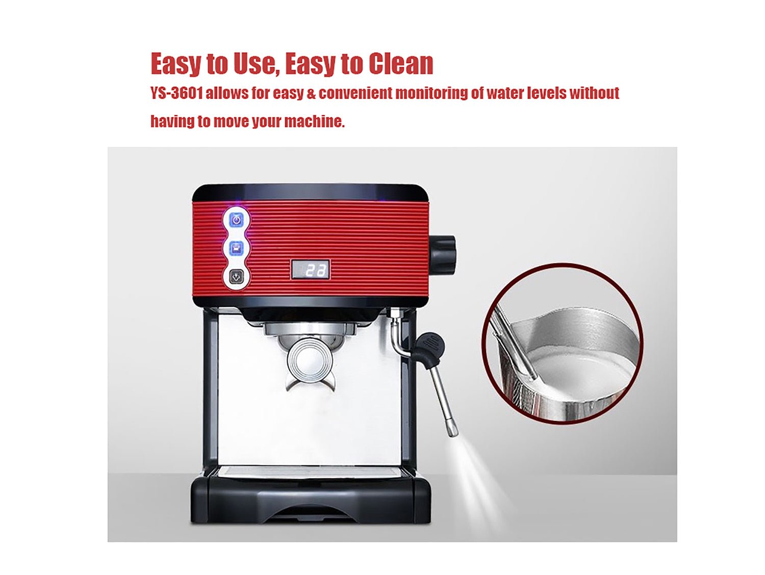 Compact Stainless Steel Espresso Machine M - YS3601 for Camping, Portable Roof Top Coffee Maker - MARVELOUS OUTDOOR